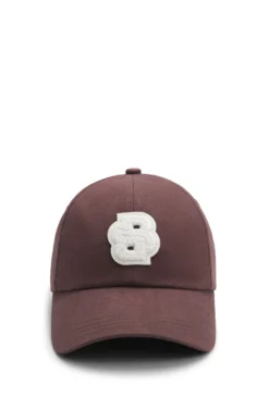 Cotton-twill cap with braided Double B monogram