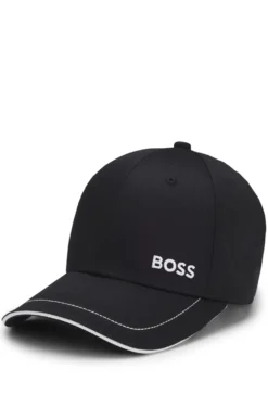 Cotton-twill cap with contrast trims and embroidered logo