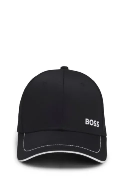 Cotton-twill cap with contrast trims and embroidered logo