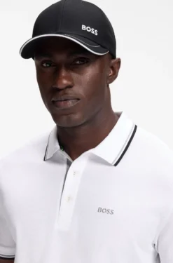 Cotton-twill cap with contrast trims and embroidered logo