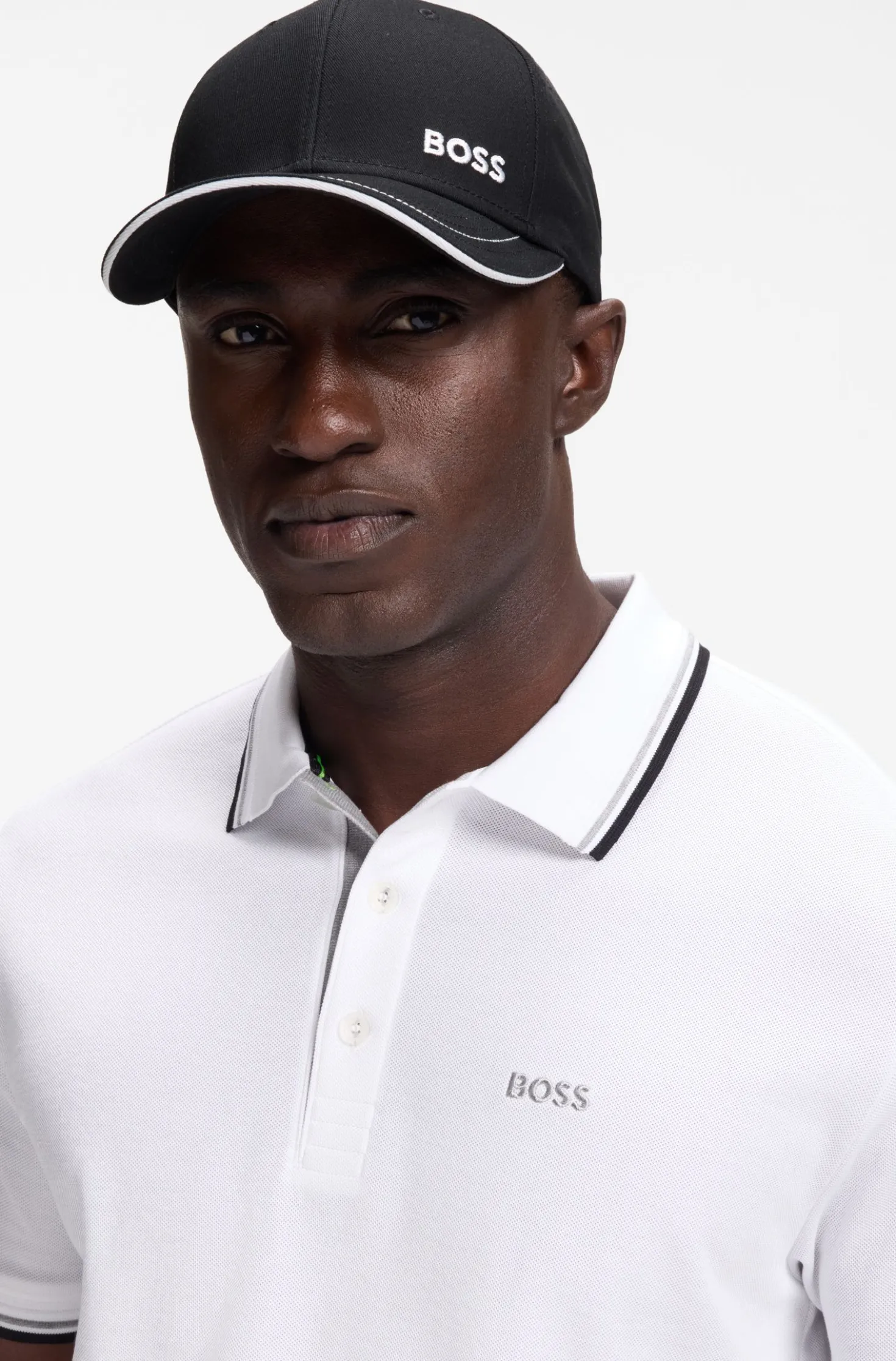 Cotton-twill cap with contrast trims and embroidered logo