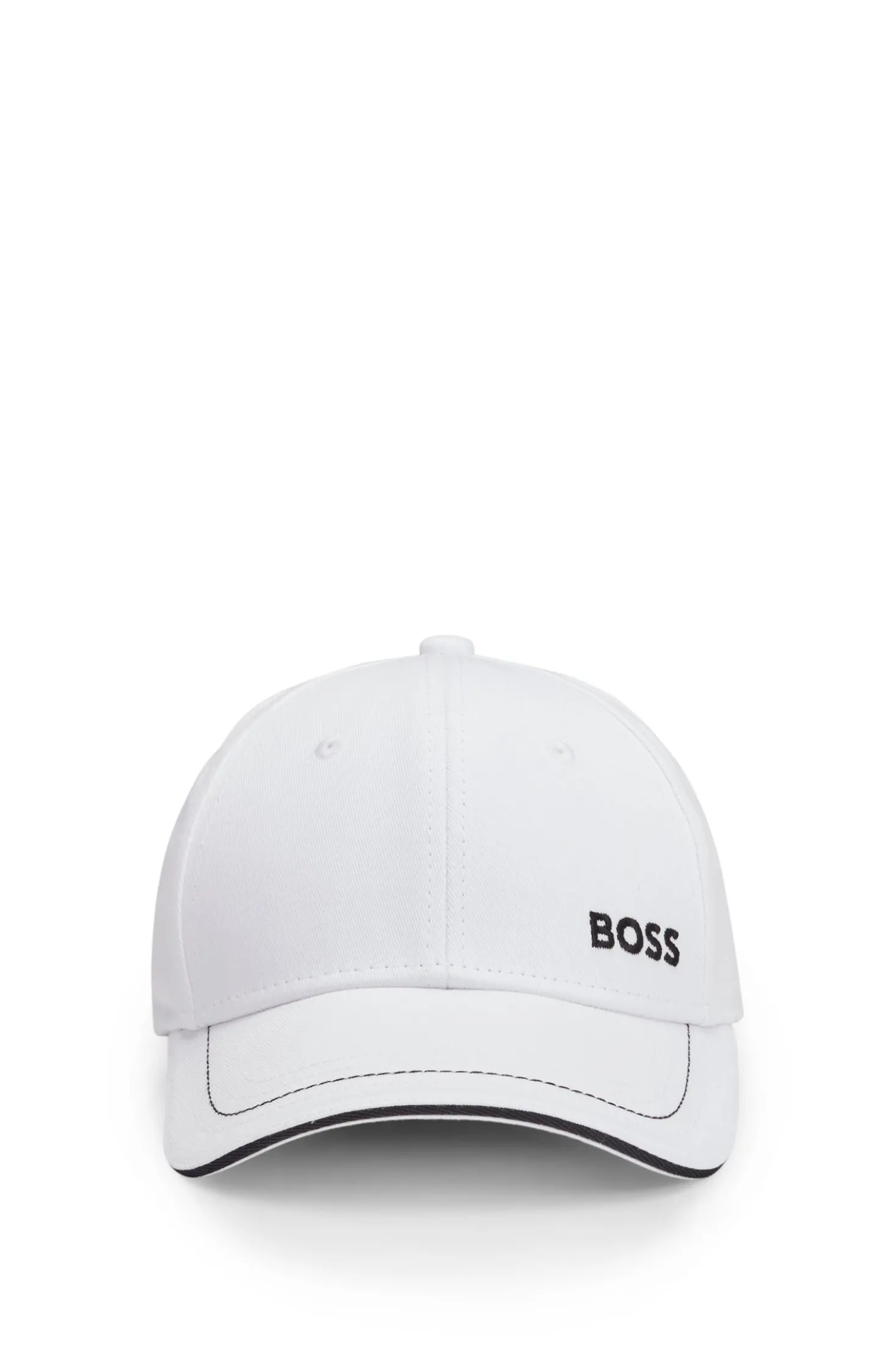 Cotton-twill cap with contrast trims and embroidered logo