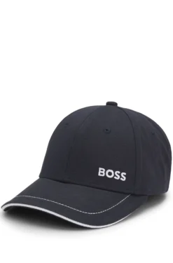 Cotton-twill cap with contrast trims and embroidered logo