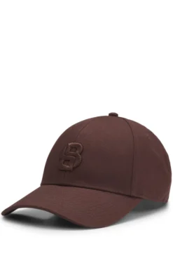 Cotton-twill cap with embroidered Double B monogram