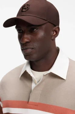 Cotton-twill cap with embroidered Double B monogram