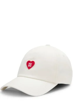 Cotton-twill cap with heart branding