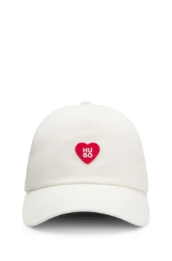 Cotton-twill cap with heart branding