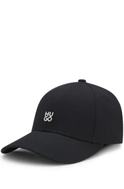 Cotton-twill cap with stacked-logo lettering
