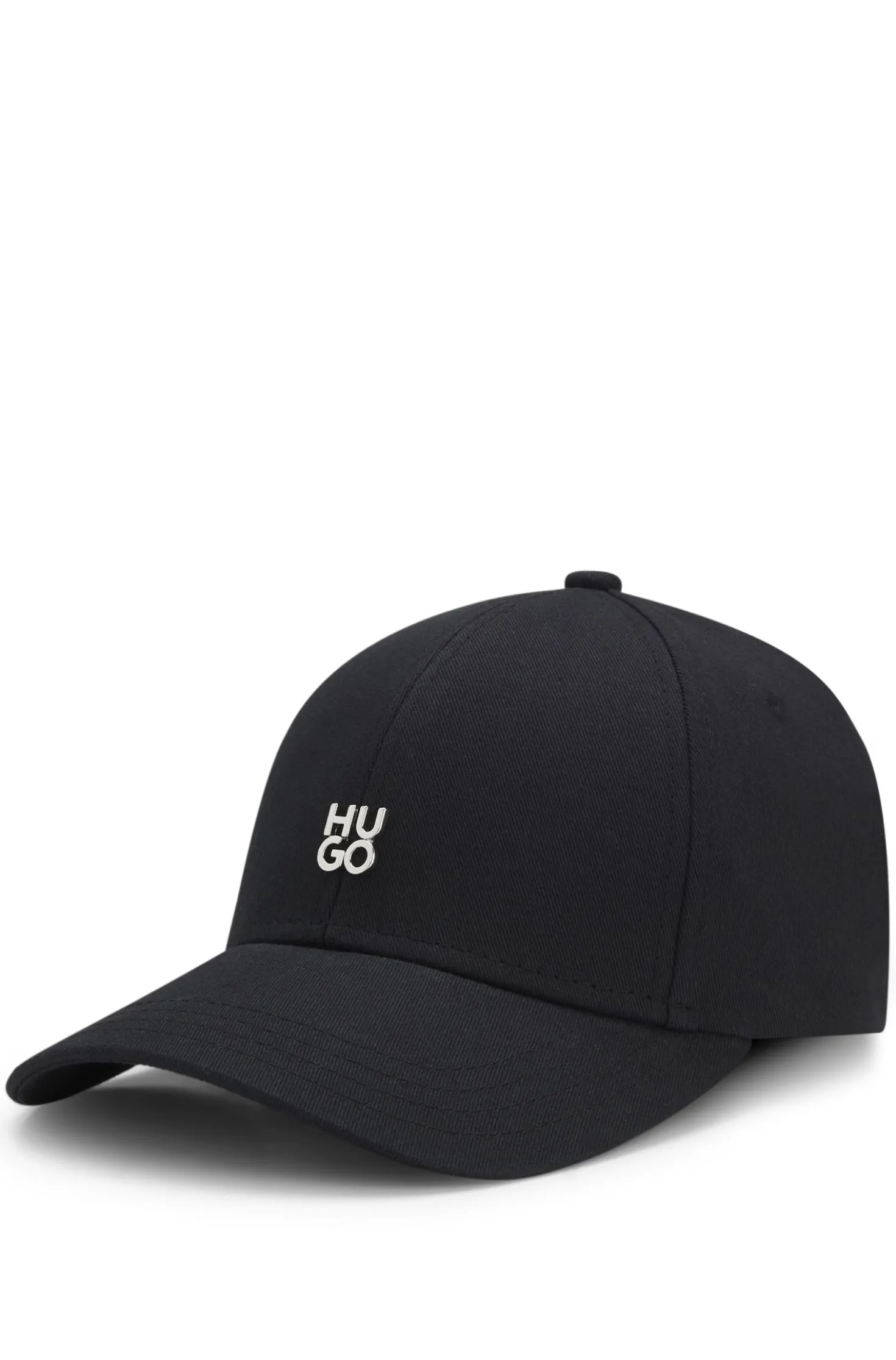 Cotton-twill cap with stacked-logo lettering