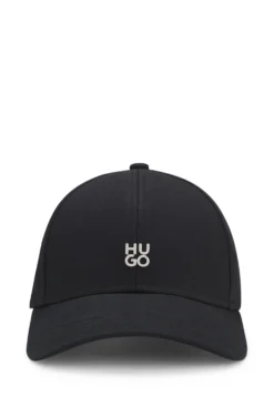 Cotton-twill cap with stacked-logo lettering