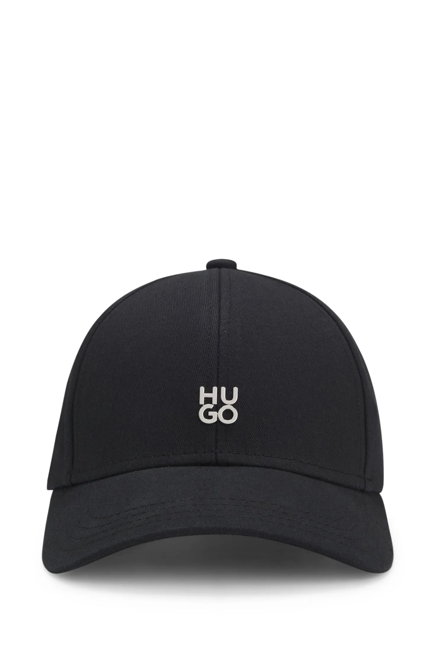 Cotton-twill cap with stacked-logo lettering