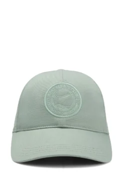 Cotton-twill cap with tennis-theme logo embroidery