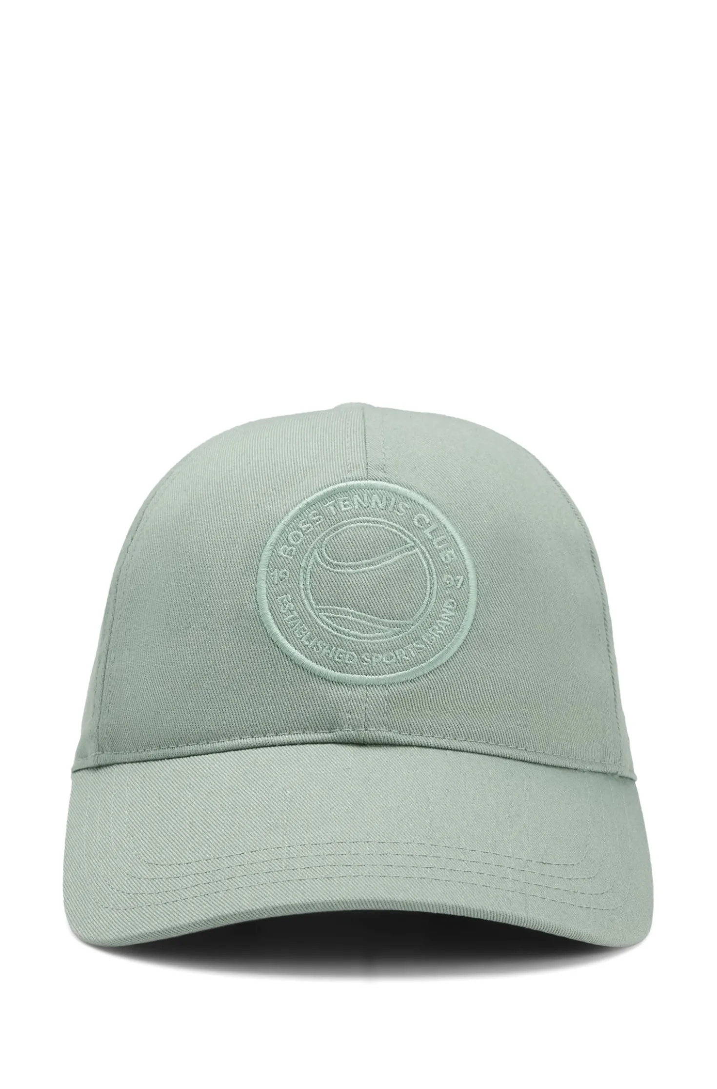 Cotton-twill cap with tennis-theme logo embroidery