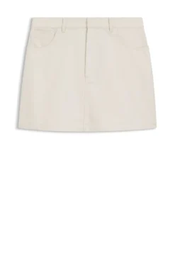 Cotton-twill mini skirt with Happy HUGO logo