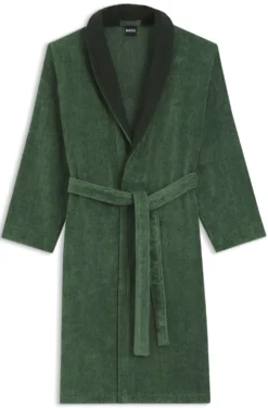 Cotton velvet dressing gown with Double B monogram