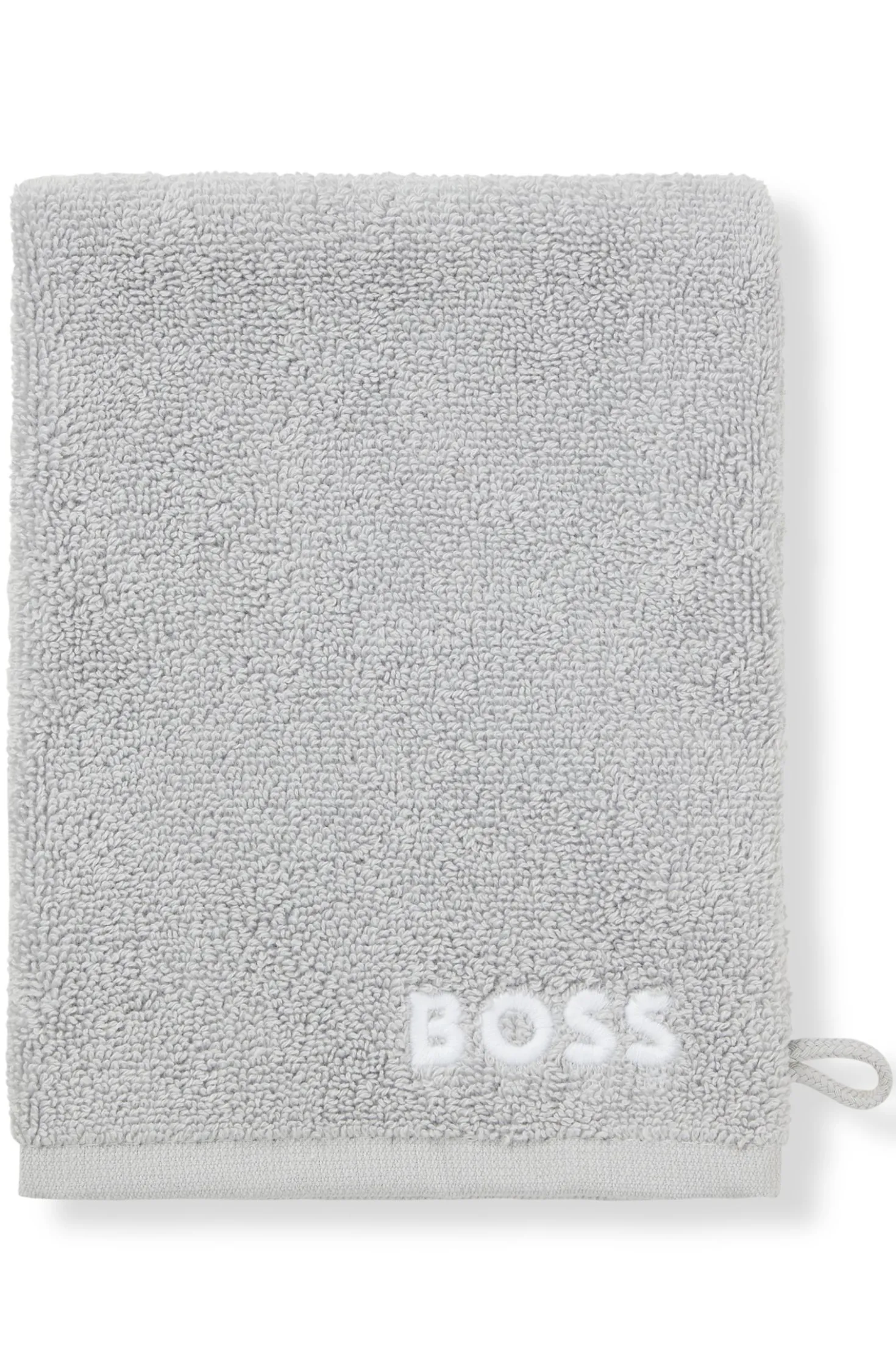 Cotton wash mitt with contrast embroidered logo
