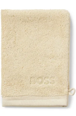 Cotton wash mitt with embroidered logo