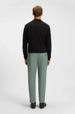 Cotton zip-neck sweater with contrast logo