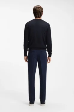 Crew-neck sweater crafted from virgin wool