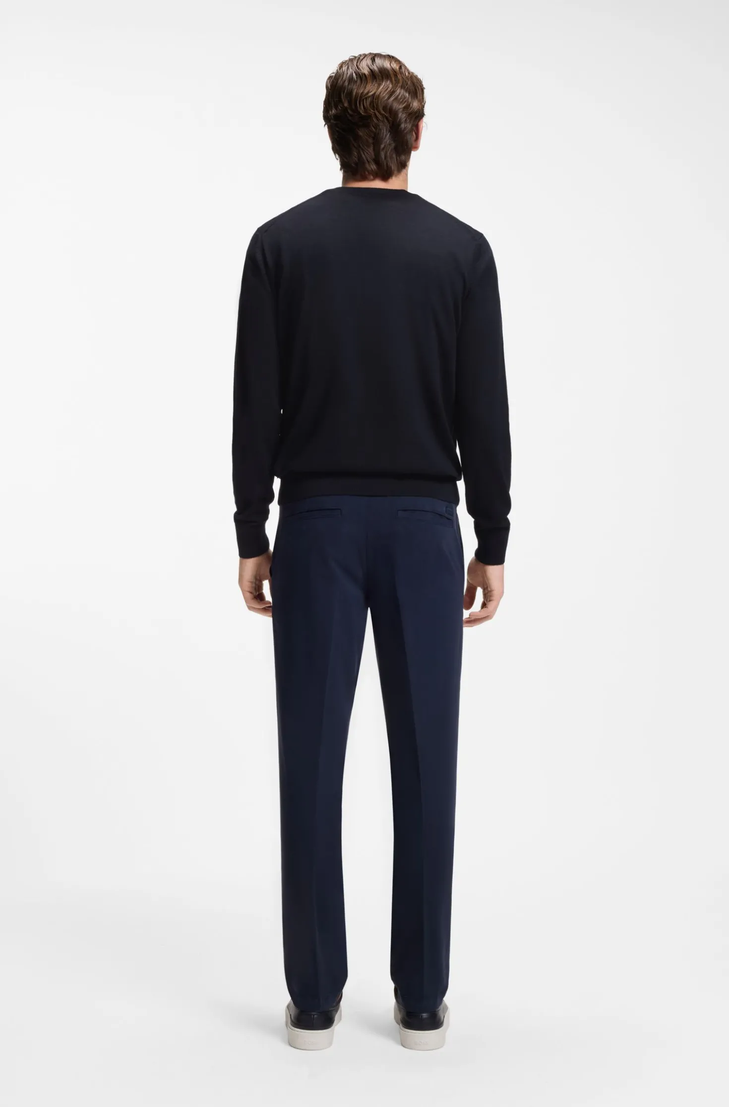 Crew-neck sweater crafted from virgin wool