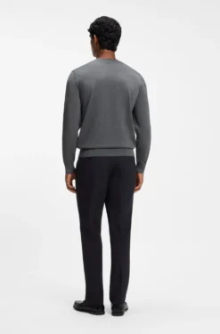 Crew-neck sweater crafted from virgin wool