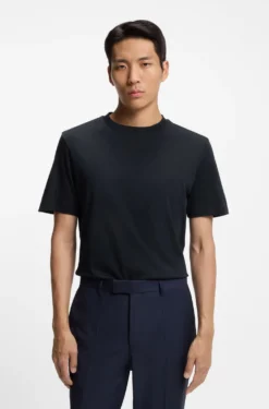 Crew-neck T-shirt in mercerised Supima cotton