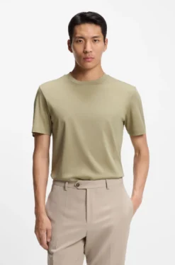 Crew-neck T-shirt in mercerised Supima cotton