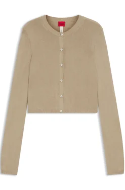 Cropped cardigan with rear ribbed detail