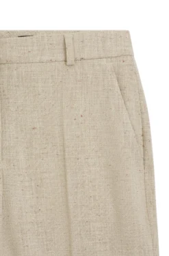 Cropped flared-fit trousers in a slub weave