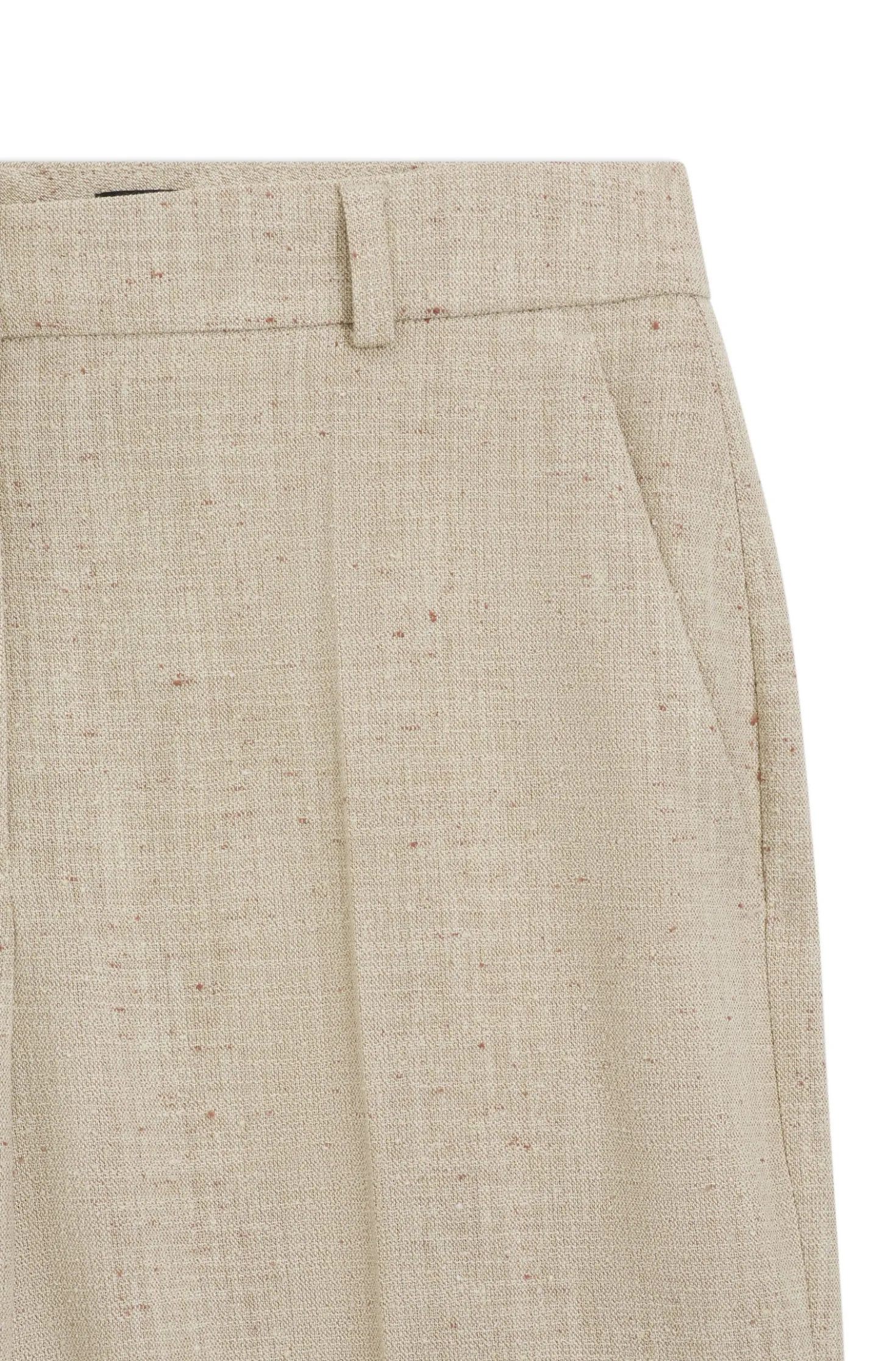 Cropped flared-fit trousers in a slub weave