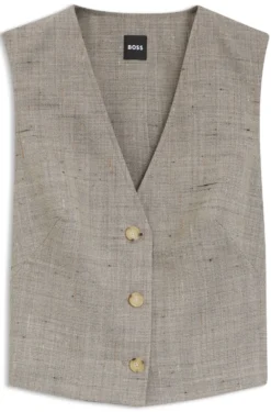 Cropped waistcoat in a wool blend