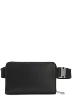 Crossbody bag with brushed silver hardware