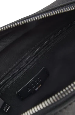 Crossbody bag with silver-tone logo lettering