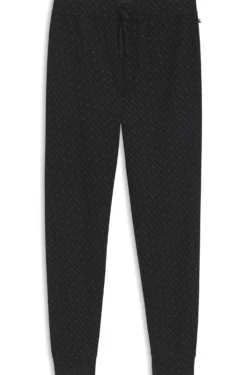Cuffed pyjama bottoms in monogram-print waffle fabric