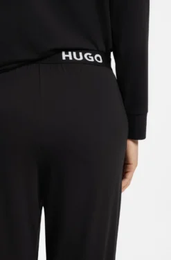 Cuffed pyjama bottoms in stretch jersey with logo waistband