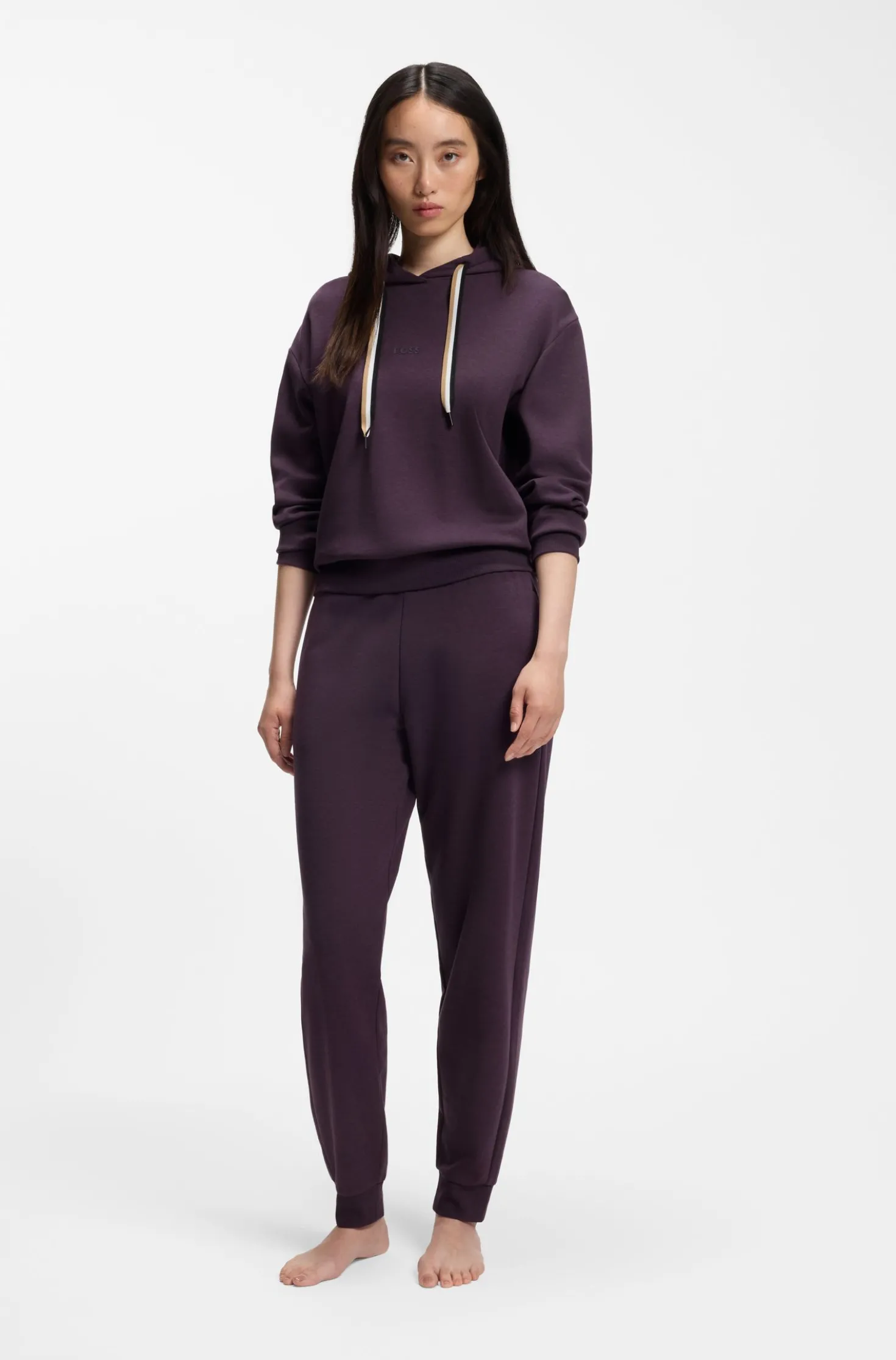 Cuffed tracksuit bottoms with signature-stripe drawcord