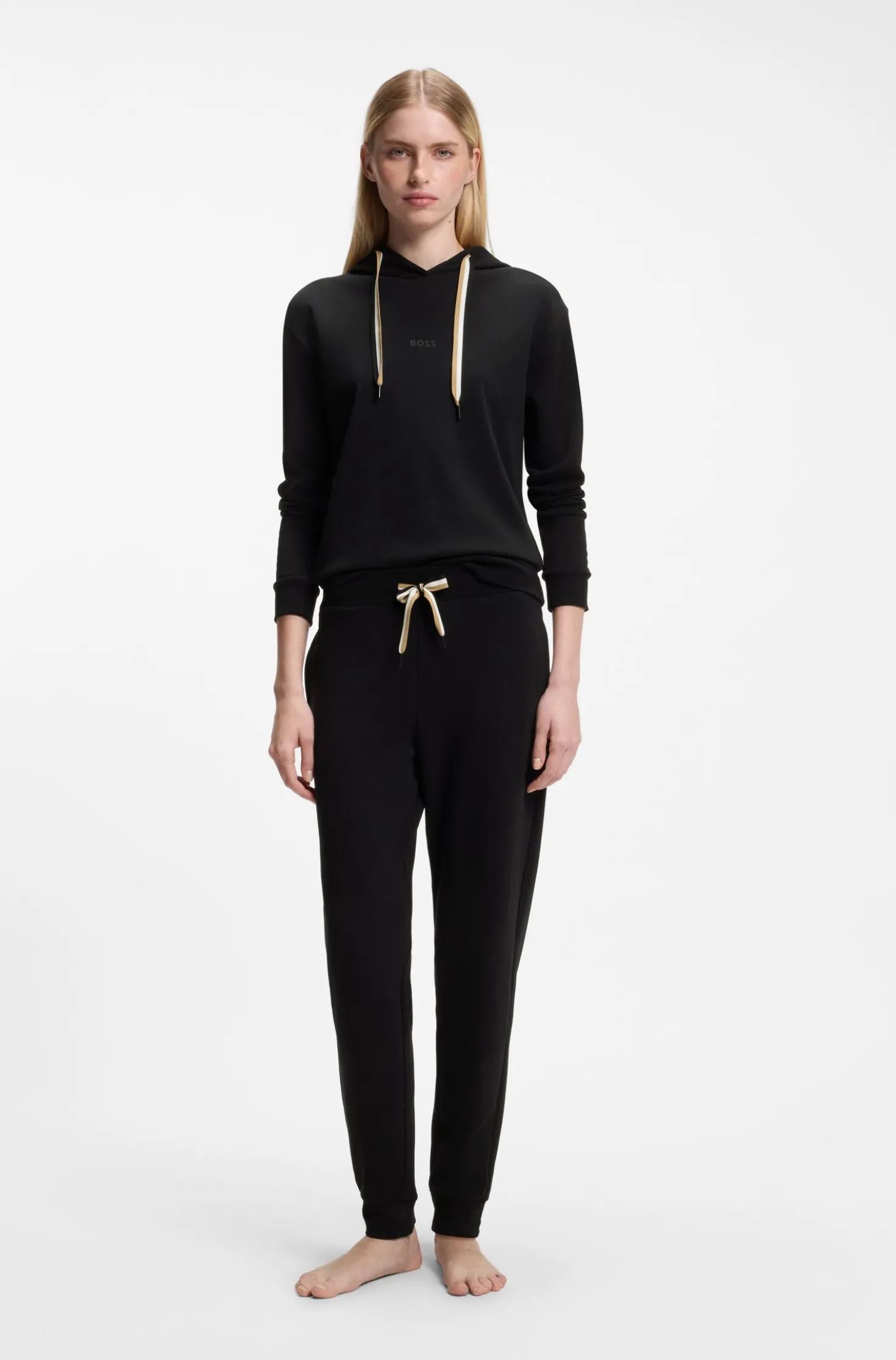 Cuffed tracksuit bottoms with signature-stripe drawcord