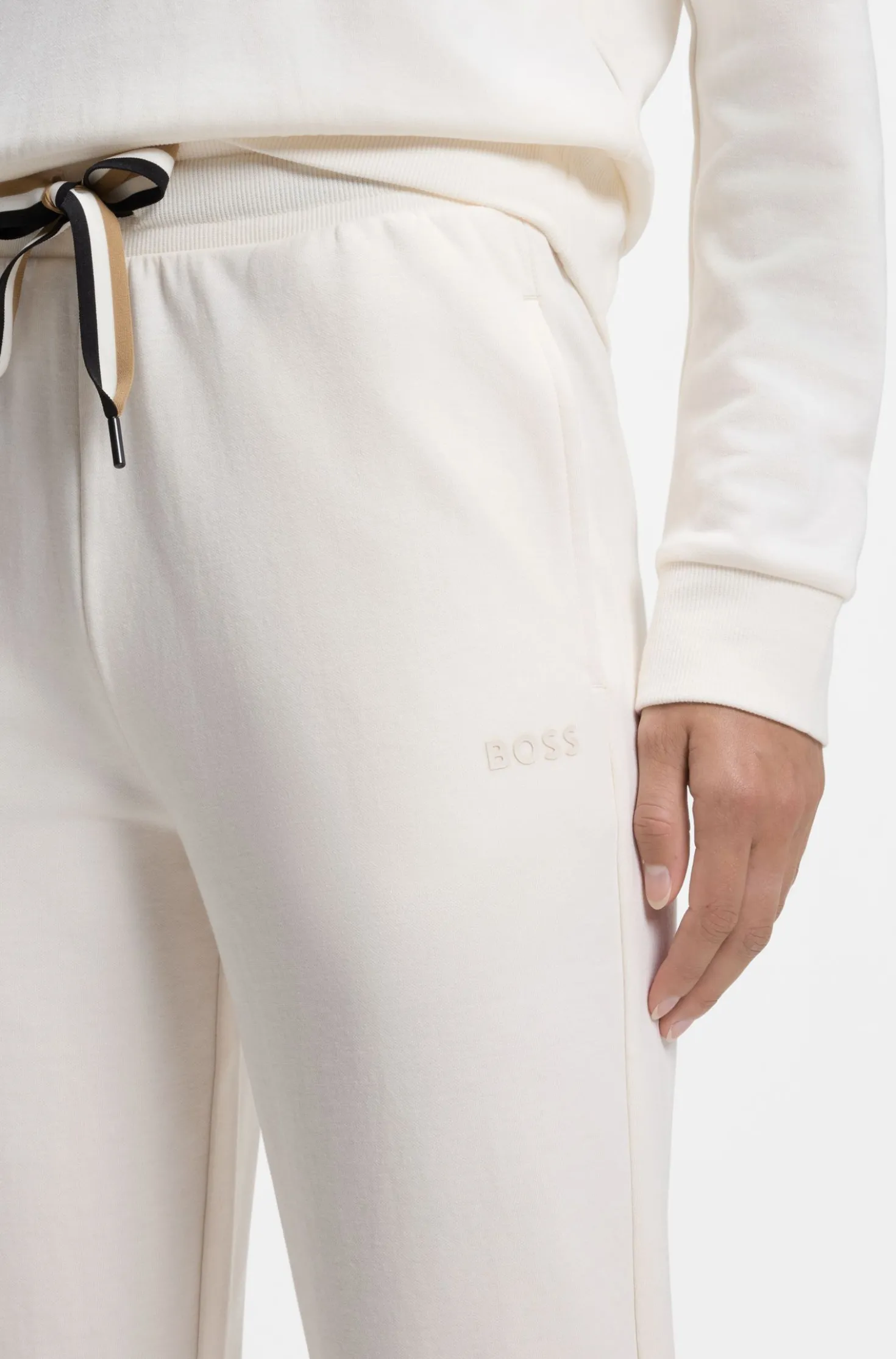 Cuffed tracksuit bottoms with signature-stripe drawcord