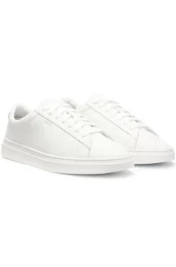 Cupsole trainers in leather with signature-stripe stitching