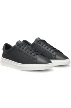 Cupsole trainers in leather with signature-stripe stitching