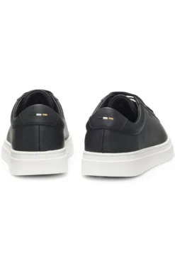 Cupsole trainers in leather with signature-stripe stitching