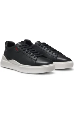 Cupsole trainers in leather with red logo details