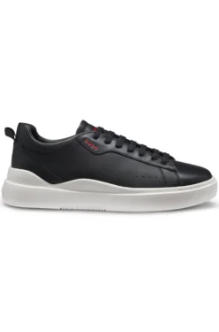 Cupsole trainers in leather with red logo details