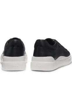 Cupsole trainers in leather with red logo details