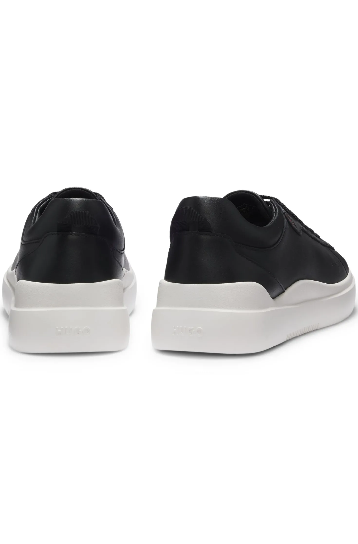 Cupsole trainers in leather with red logo details