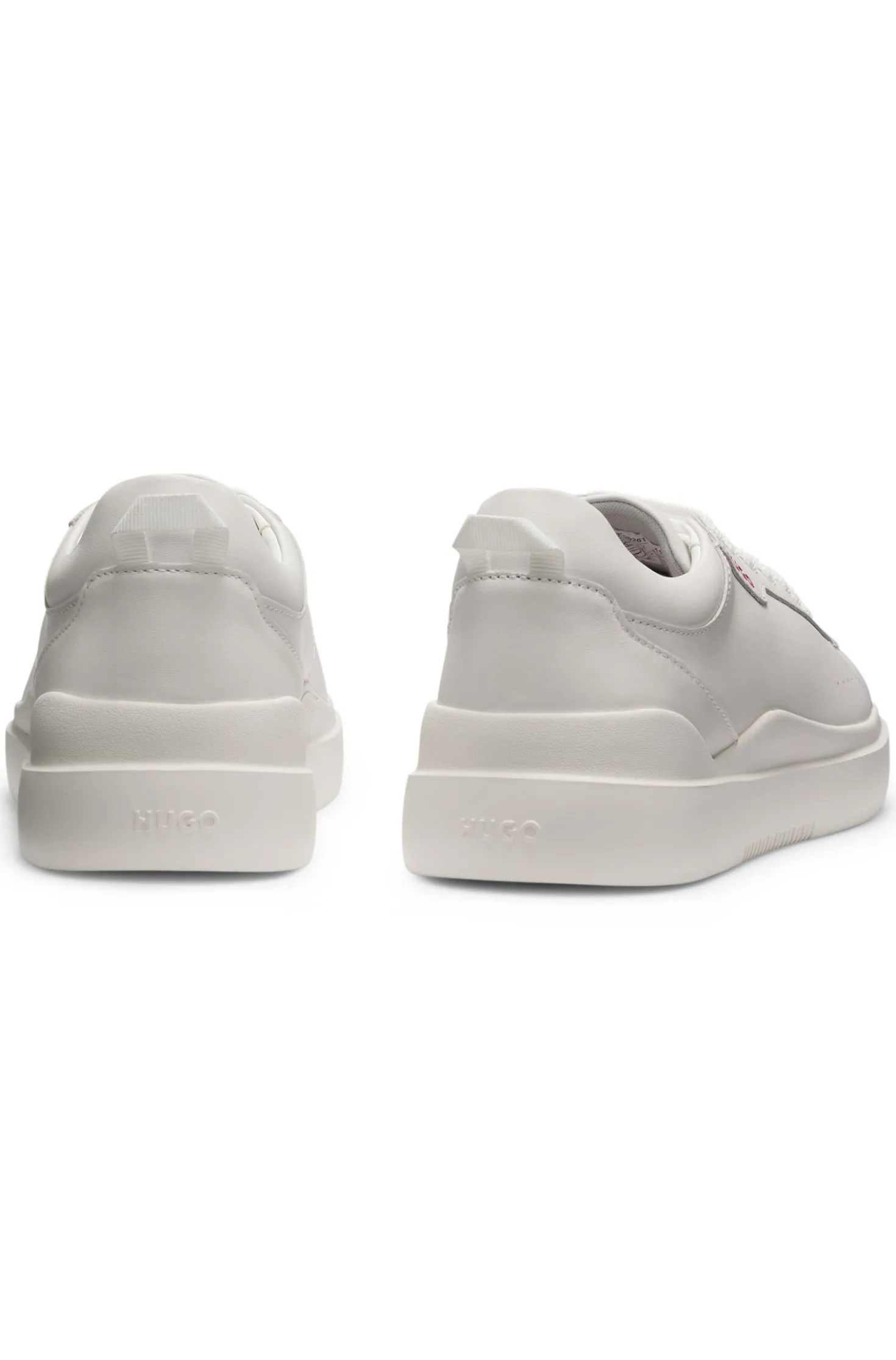 Cupsole trainers in leather with red logo details