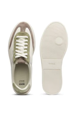 Cupsole trainers in leather with suede trims