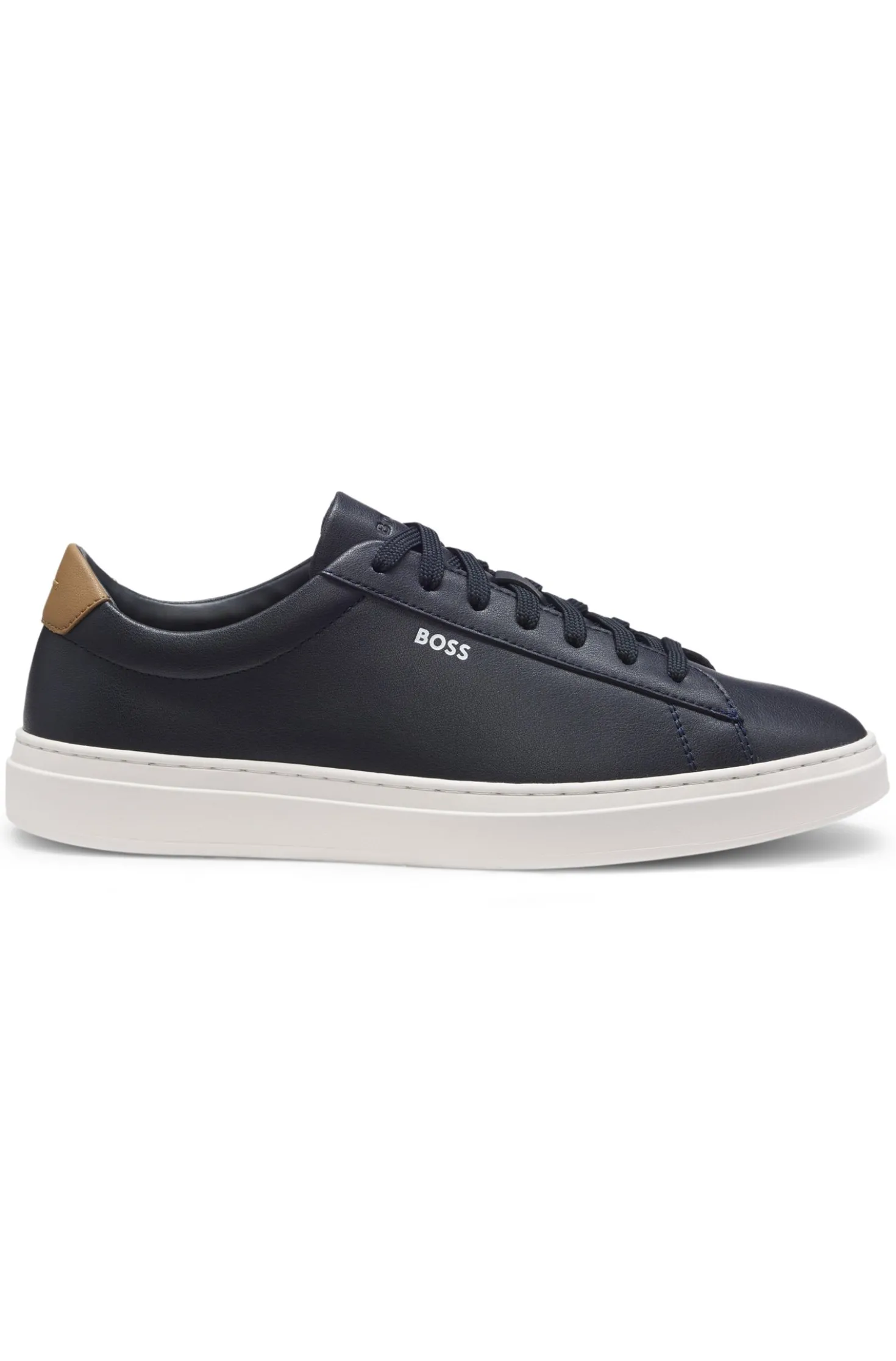 Cupsole trainers in leather with signature-stripe stitching