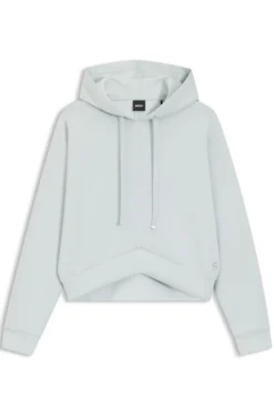 Curved-hem hoodie with Double B monogram