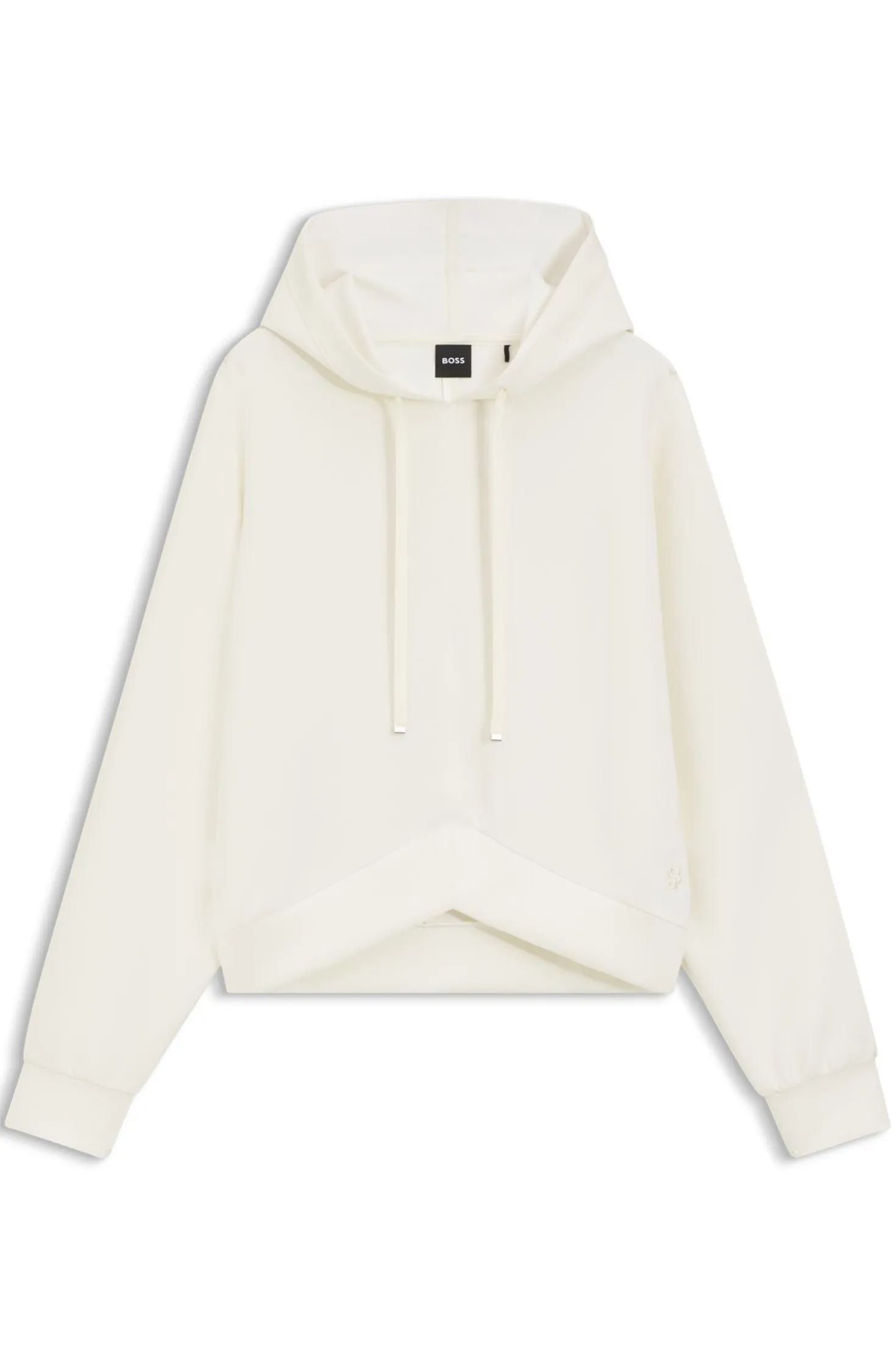 Curved-hem hoodie with Double B monogram